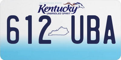 KY license plate 612UBA