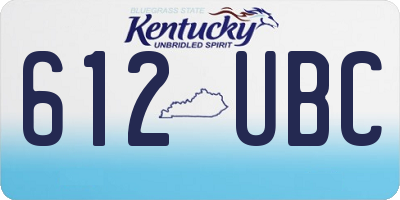 KY license plate 612UBC