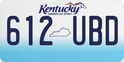 KY license plate 612UBD