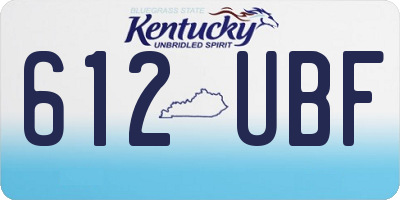 KY license plate 612UBF