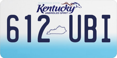 KY license plate 612UBI