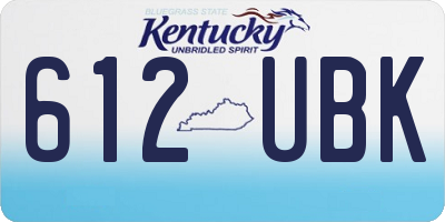 KY license plate 612UBK