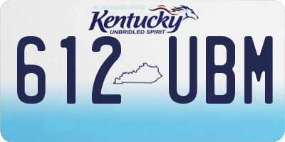 KY license plate 612UBM