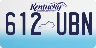 KY license plate 612UBN