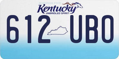 KY license plate 612UBO