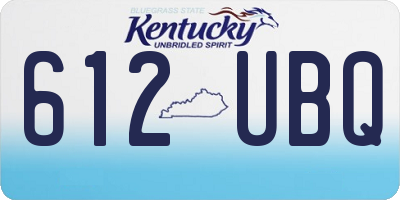 KY license plate 612UBQ