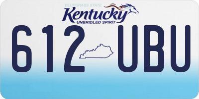 KY license plate 612UBU