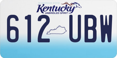 KY license plate 612UBW