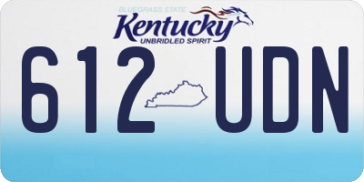 KY license plate 612UDN