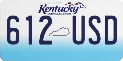 KY license plate 612USD