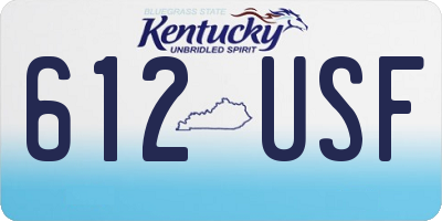 KY license plate 612USF