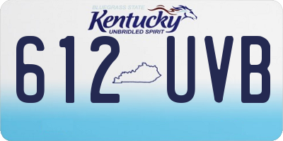 KY license plate 612UVB