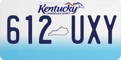 KY license plate 612UXY