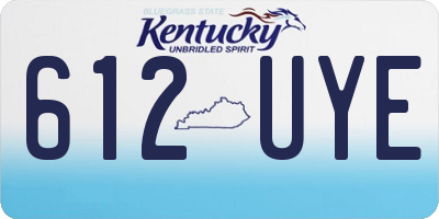 KY license plate 612UYE
