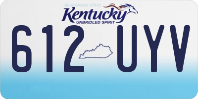 KY license plate 612UYV