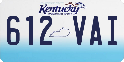KY license plate 612VAI
