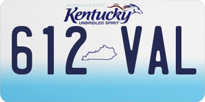 KY license plate 612VAL