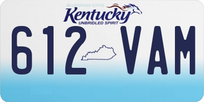 KY license plate 612VAM