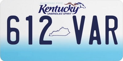 KY license plate 612VAR