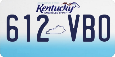 KY license plate 612VBO