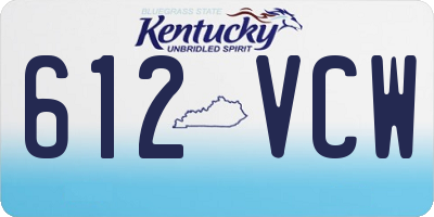 KY license plate 612VCW