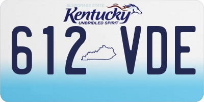 KY license plate 612VDE