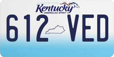 KY license plate 612VED