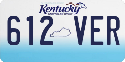 KY license plate 612VER