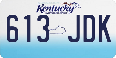 KY license plate 613JDK