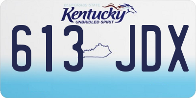 KY license plate 613JDX