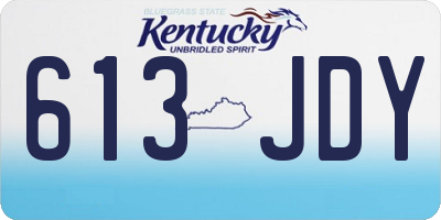 KY license plate 613JDY