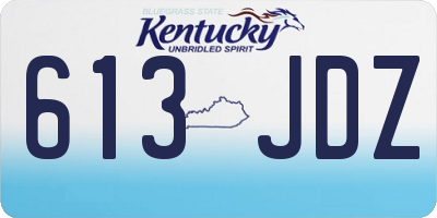 KY license plate 613JDZ