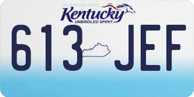 KY license plate 613JEF