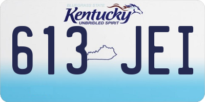 KY license plate 613JEI