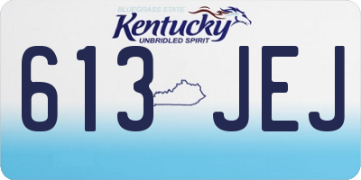 KY license plate 613JEJ