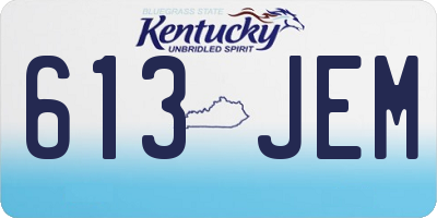KY license plate 613JEM