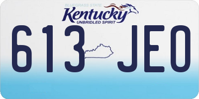 KY license plate 613JEO