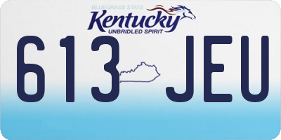 KY license plate 613JEU