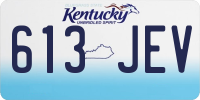 KY license plate 613JEV