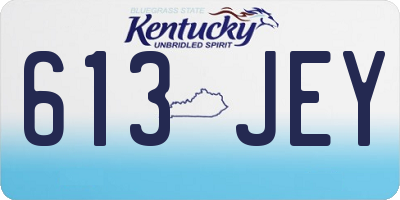 KY license plate 613JEY