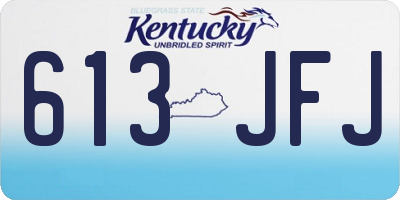 KY license plate 613JFJ