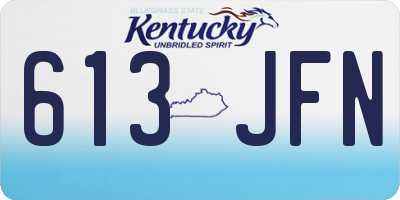 KY license plate 613JFN