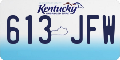 KY license plate 613JFW