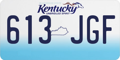 KY license plate 613JGF