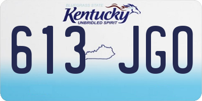 KY license plate 613JGO