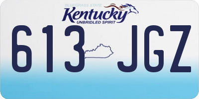 KY license plate 613JGZ