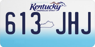 KY license plate 613JHJ