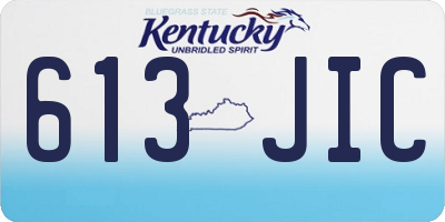KY license plate 613JIC