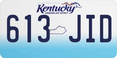 KY license plate 613JID