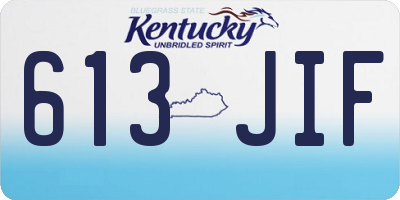 KY license plate 613JIF